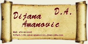 Dijana Amanović vizit kartica
